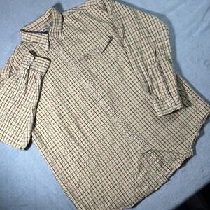 Y2k 2000s LL Bean Thick Flannel Button Up Men Large Barn Rugby Match Pocket